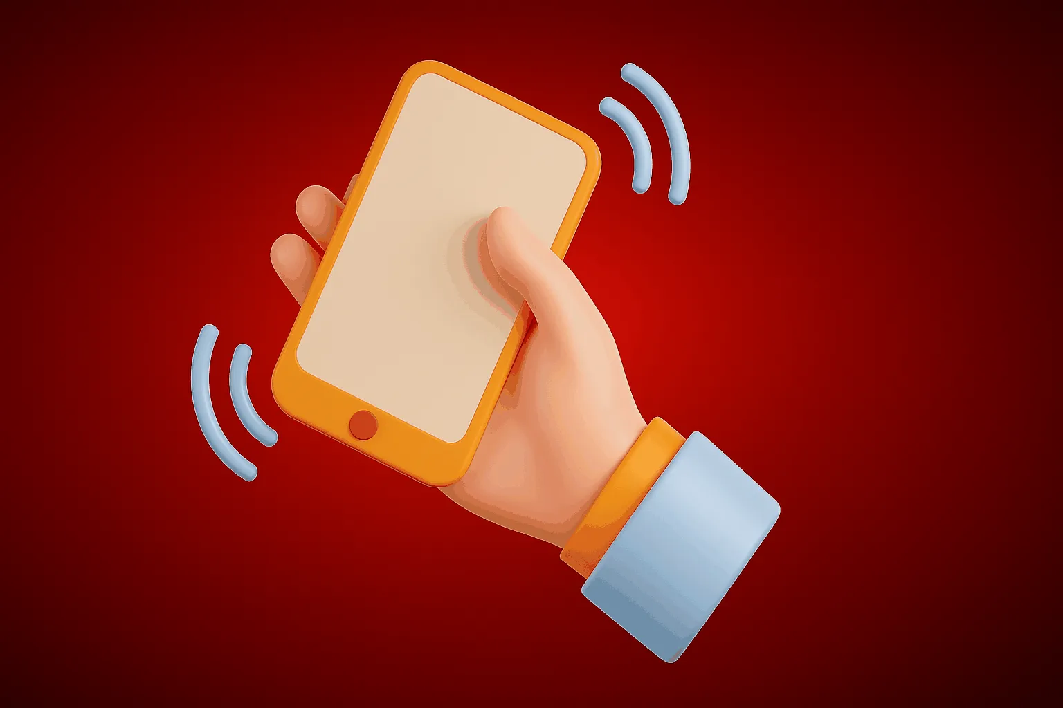 Hand hält Smartphone