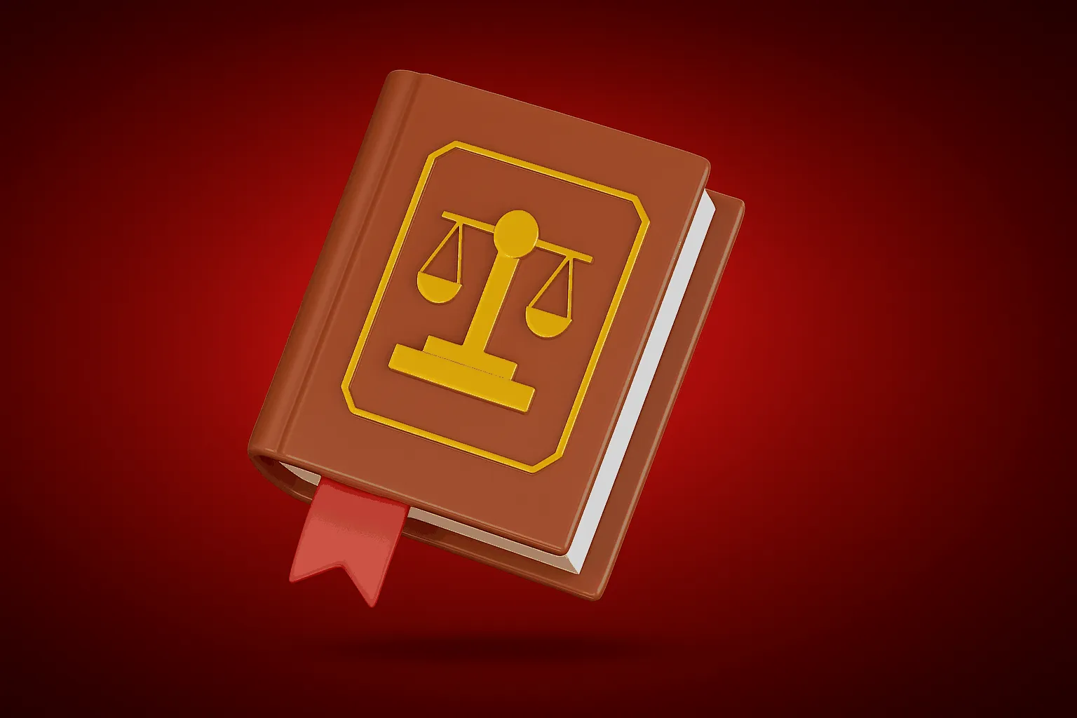 Gesetzbuch mit Justizwaage-Symbol